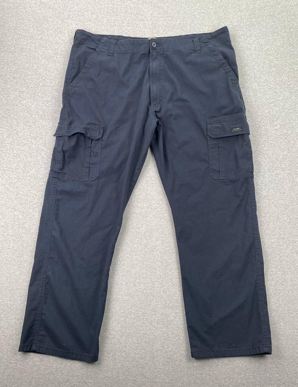 Wrangler Cargo Pants Mens 42x30 Navy Blue Cotton Outdoors Hiking Camping